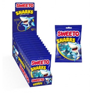 Sweeto Sharks Jelly Sweets Halal 80g 12 Bag